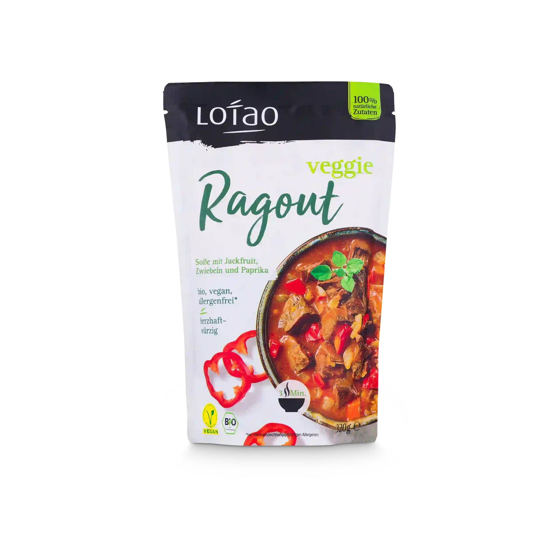 Sos Ragu vegan cu jackfruit, eco-bio, 320 g, Lotao