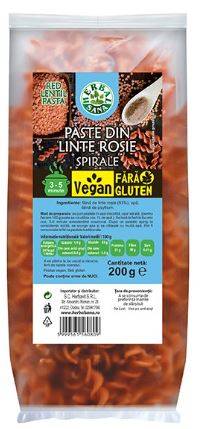 PASTE SPIRALE din LINTE ROSIE FARA GLUTEN 200g - HERBAVIT