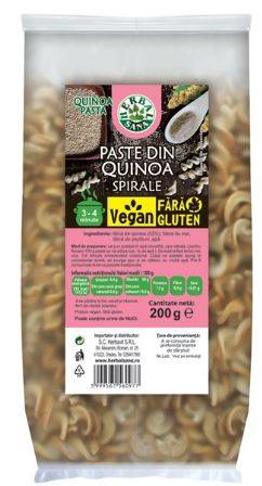 PASTE SPIRALE din QUINOA Fara Gluten 200g - HERBAVIT