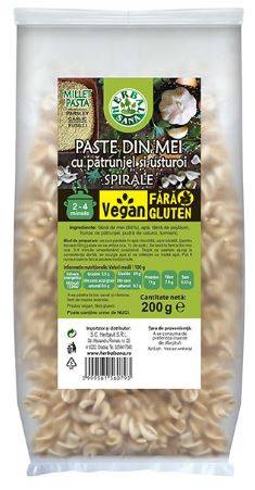 PASTE SPIRALE Din MEI CU PATRUNJEL SI USTUROI Fara Gluten 200g - HERBAVIT