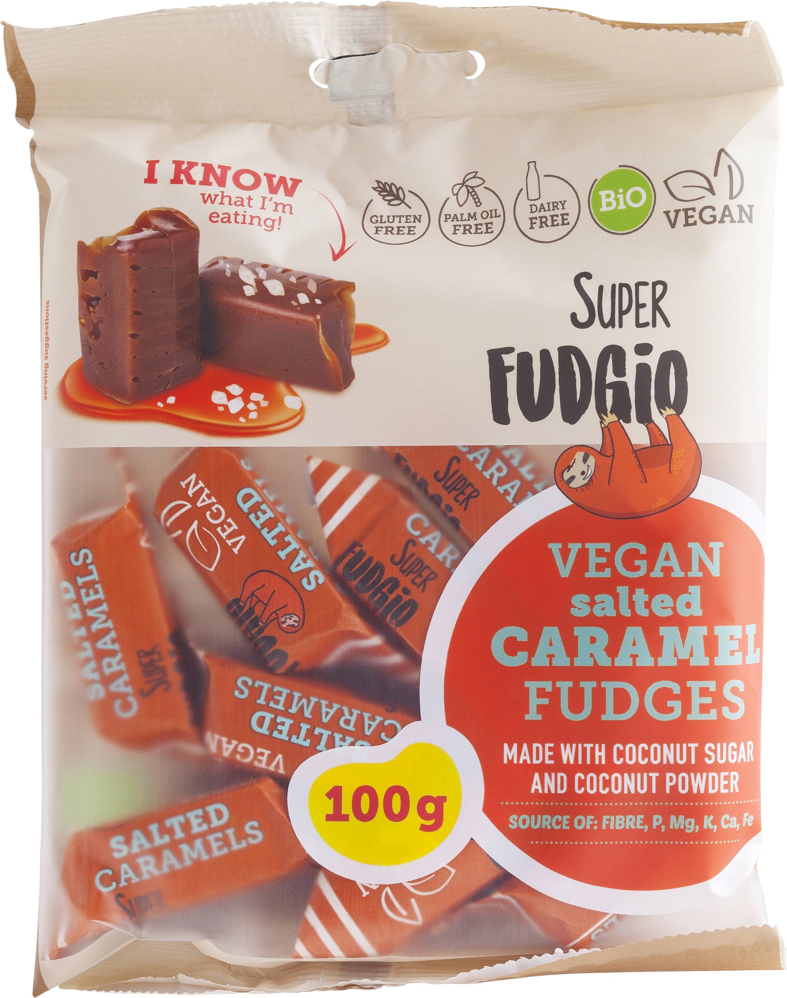 Caramele cu aroma de caramel sarat, eco-bio, 100 g, Super Fudgio