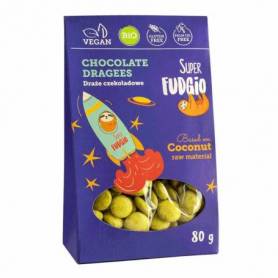 Drajeuri de ciocolata cu cocos, eco-bio, 80g - Super Fudgio