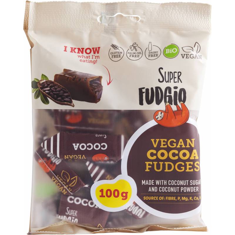 Caramele cu aroma de cacao, eco-bio, 100 g, Super Fudgio