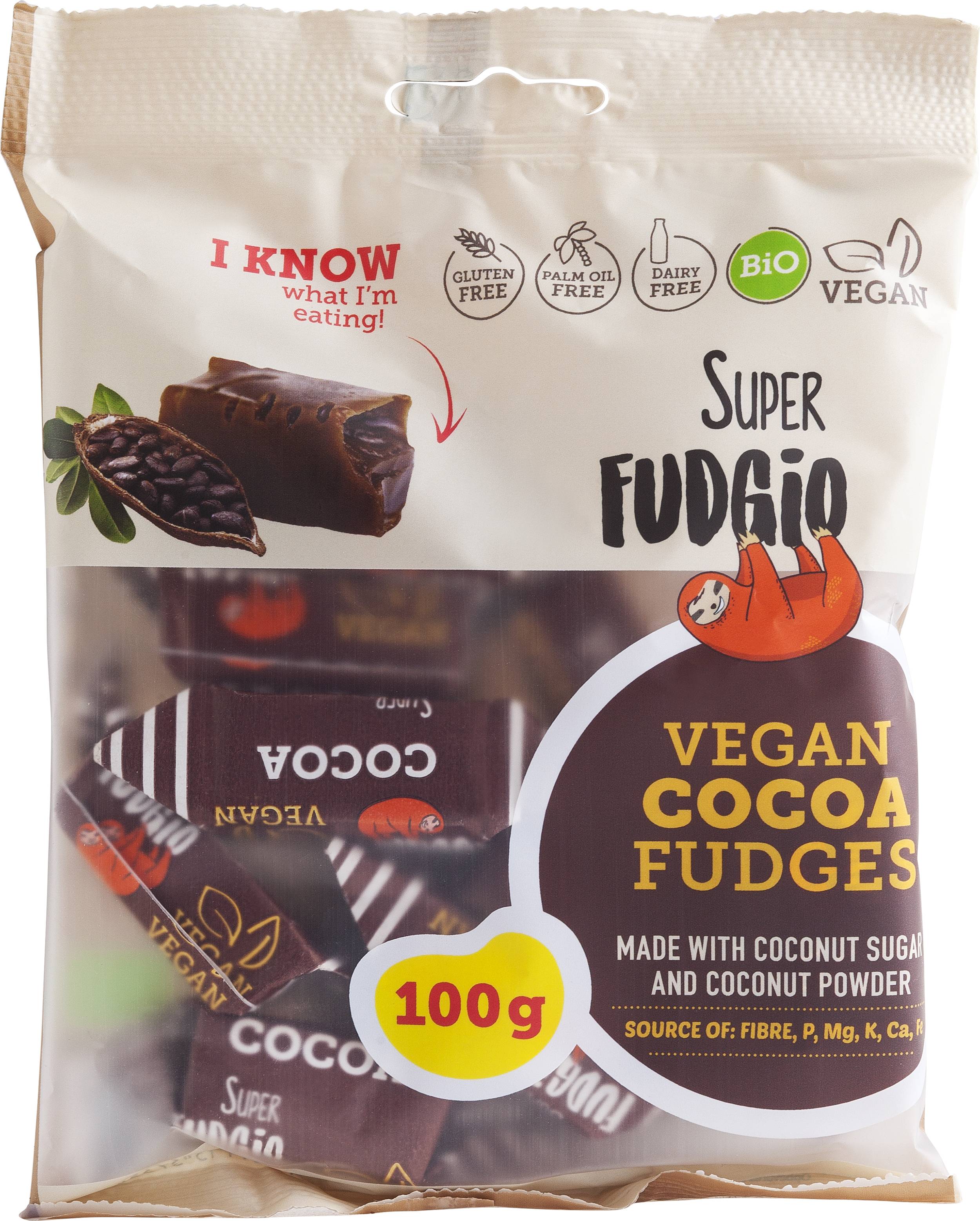 Caramele cu aroma de cacao, eco-bio, 100 g, Super Fudgio