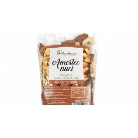 AMESTEC DIN 3 NUCI, MIGDALE, CAJU, NUCI BRAZILIENE, 250 G, ECONATUR