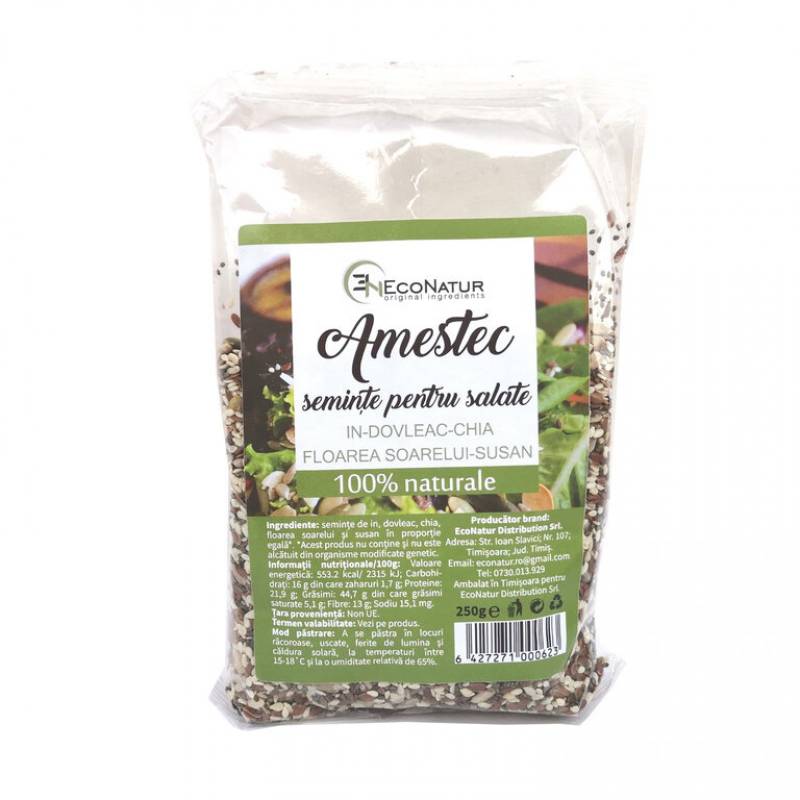 AMESTEC SEMINTE PENTRU SALATE, 250 G, ECONATUR