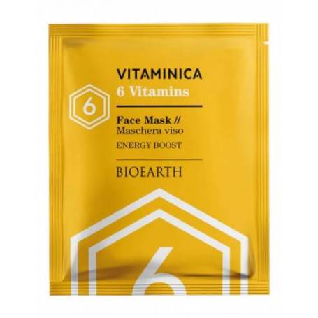 Masca pentru fata tip servetel cu 6 vitamine Energy Boost, Vitaminica Bioearth