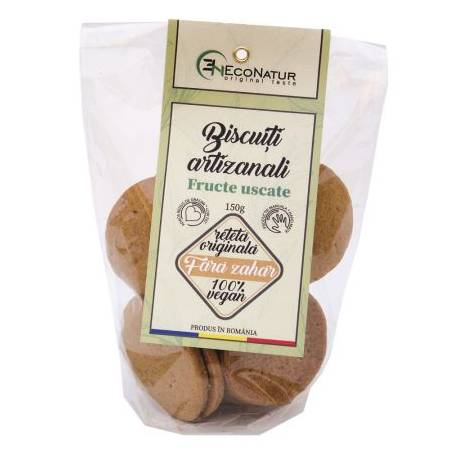 Biscuiti artizanali cu fructe uscate fara zahar, 150 g, Econatur