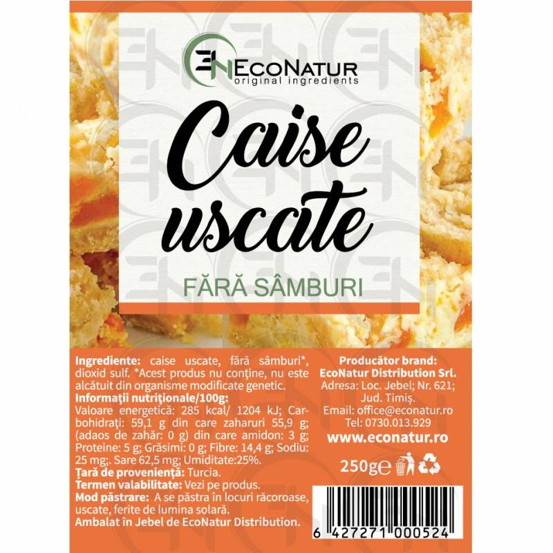 ECO NATUR Caise uscate fara samburi, 250 g, EcoNatur