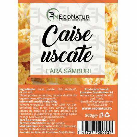 Caise uscate fara samburi, 500 g, Econatur