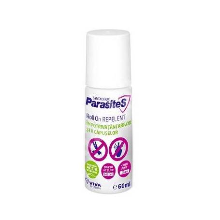 Repelent roll-on impotriva tantarilor si capuselor Parasites Santaderm, 60 ml, Viva Pharma