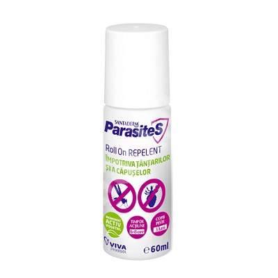 Repelent roll-on impotriva tantarilor si capuselor Parasites Santaderm, 60 ml, Viva Pharma