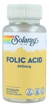 Folic Acid 800mcg 100tb - Solaray - Secom