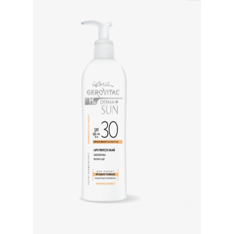 Lapte protectie solara SPF 30 GH3 Derma+ Sun, 150ml, Gerovital