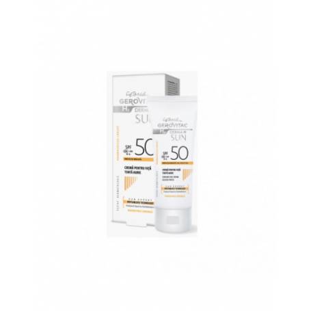 Crema pentru fata cu tenta aurie GH3 derma+ sun SPF 50, 50 ml, Gerovital