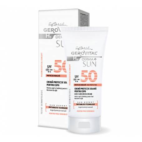 Crema cu protectie solara pentru copii SPF 50, H3 Derma + Sun, 100 ml, Gerovital