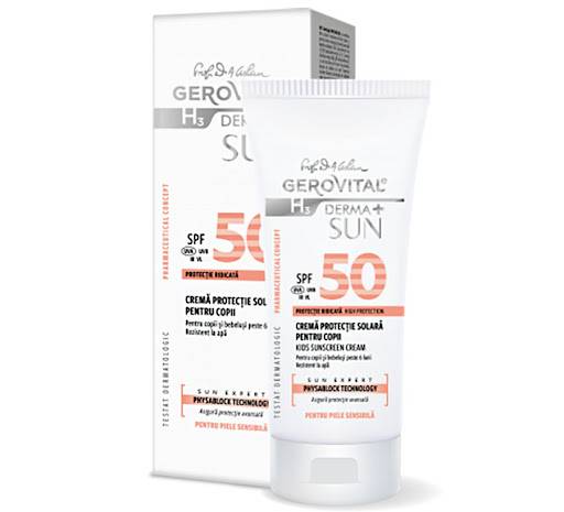 Crema cu protectie solara pentru copii SPF 50, H3 Derma + Sun, 100 ml, Gerovital