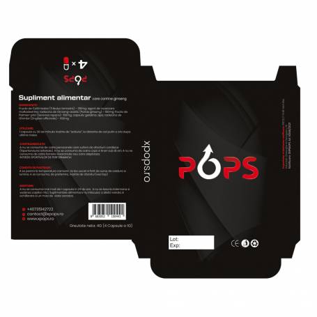 Capsule pentru potenta, POPS, 4 capsule, PERFECT PURE