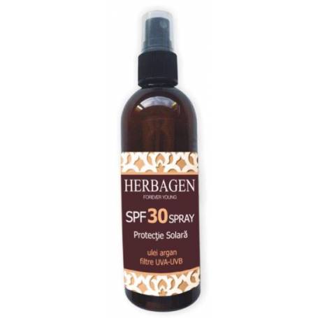 SPRAY SPF30 Cu argan si sfere micronizate cu filtre organice UVA-UVB 150ML - HERBAGEN