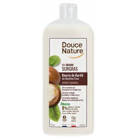 Gel de dus crema cu ulei de shea, fara sulfati, 1L - Douce Nature