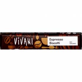 Baton de ciocolata espresso biscotti. eco-bio, 40 g, Vivani