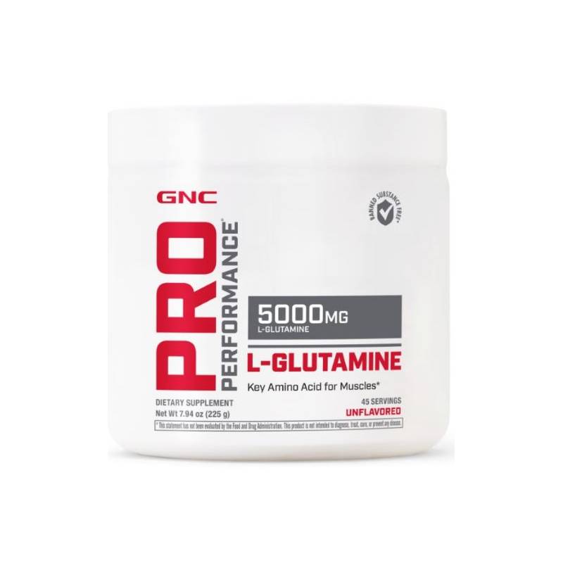L-glutamina 5000 Mg Pudra fara Aroma, Pro Performance 225g - Gnc