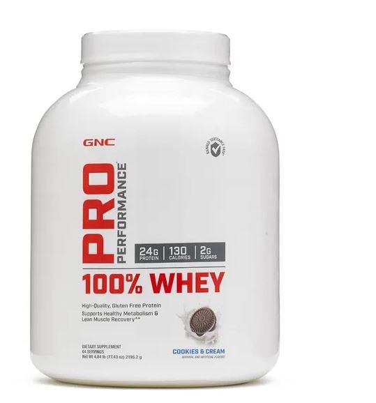 Pro Performance 100% Whey, Proteina din zer cu aroma de biscuiti si crema Pro Performance, 2195.2g, GNC