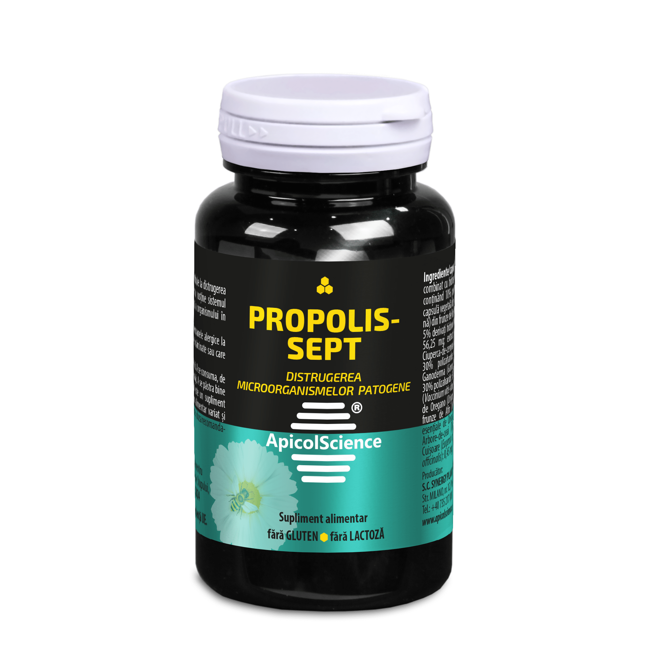 Propolis-Sept, contribuie la distrugerea microorganismelor patogene, 60 capsule, DVR Pharm