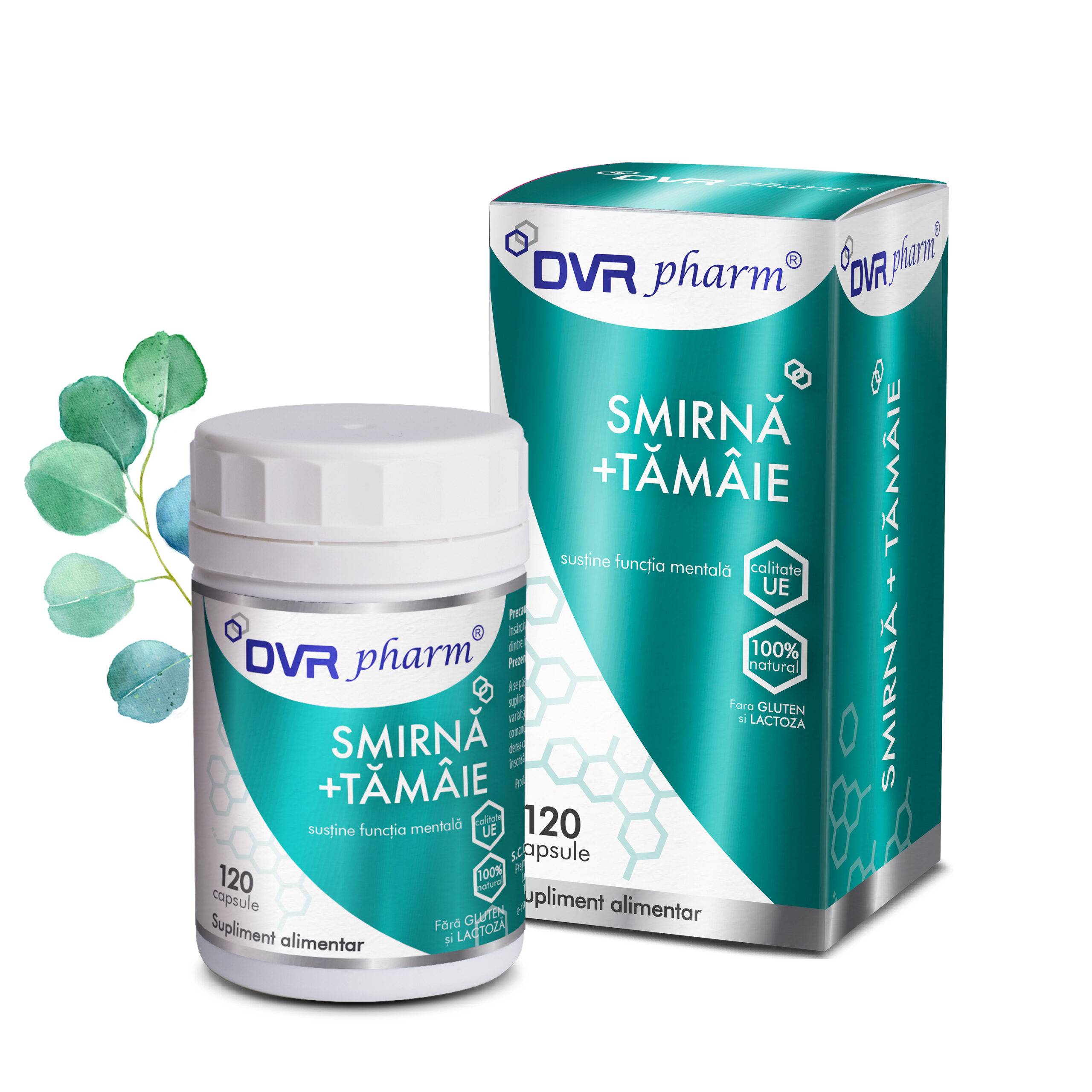 Smirna + Tamaie, sustine functia mentala, 120 capsule, DVR Pharm