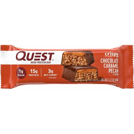 Quest Hero Protein Bar, Baton Proteic, Cu Aroma De Ciocolata, Nuci Pecan Si Caramel, 60 G, GNC