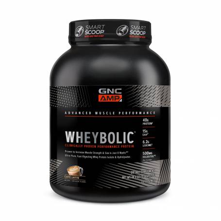 Gnc Amp Wheybolic, Proteina Din Zer, Cu Aroma De Cafea Cu Lapte, 1375 G, GNC