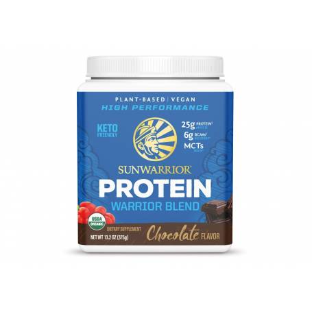 Sunwarrior Plant-based Organic Protein, Proteina Organica Vegana, Cu Aroma De Ciocolata, 375 G, GNC