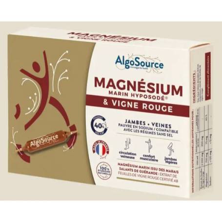 Magnezium Marin Hyposodic si Vita de Vie Rosie, 20 fiole - ALGO SOURCE