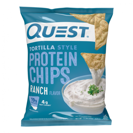 Quest Tortilla Style Protein Chips, Chipsuri Tortilla, Cu Aroma De Ranch, 32 g, GNC