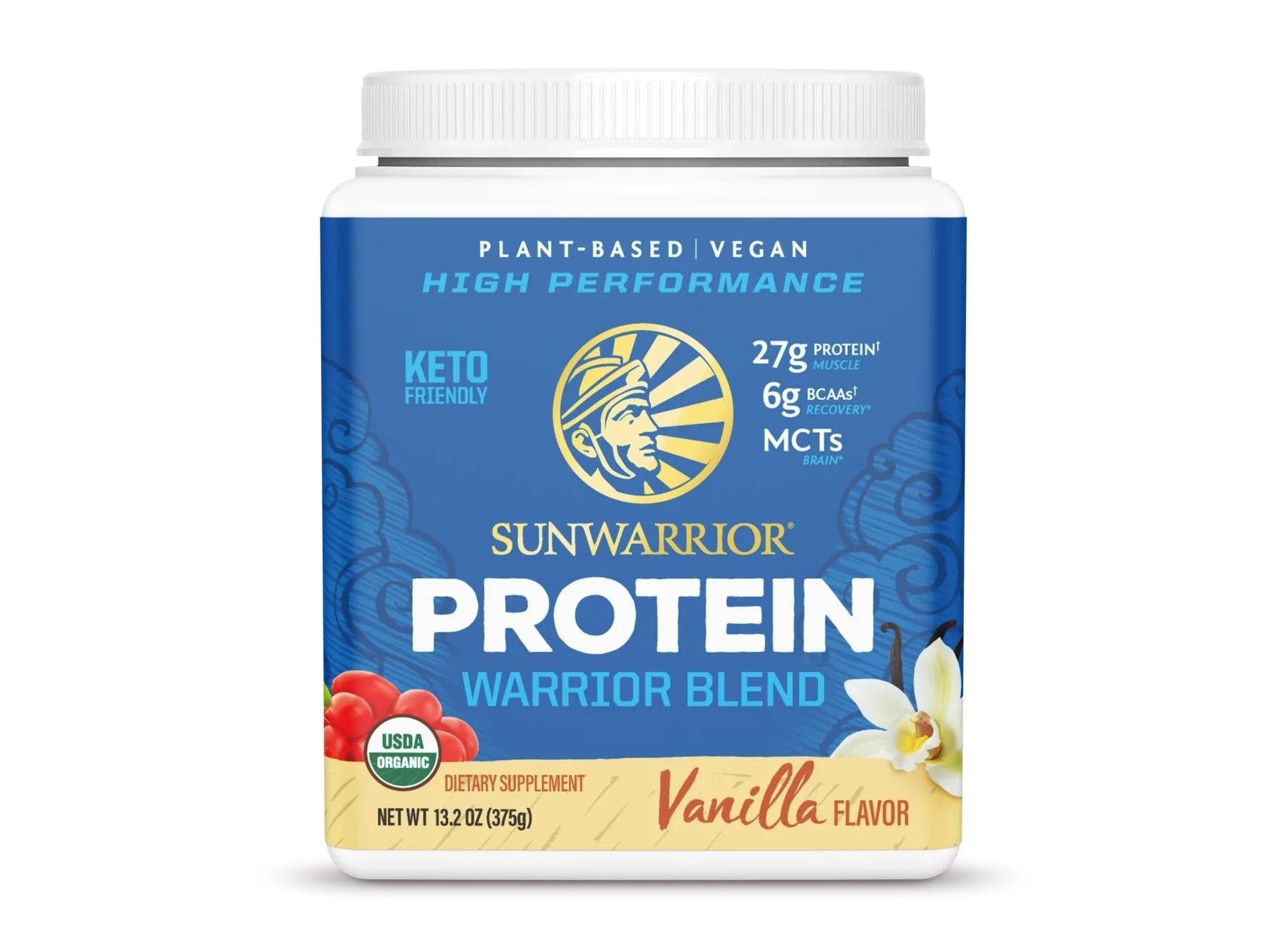 Sunwarrior Plant-based Organic Protein, Proteina Organica Vegana, Cu Aroma De Vanilie, 375 G, GNC