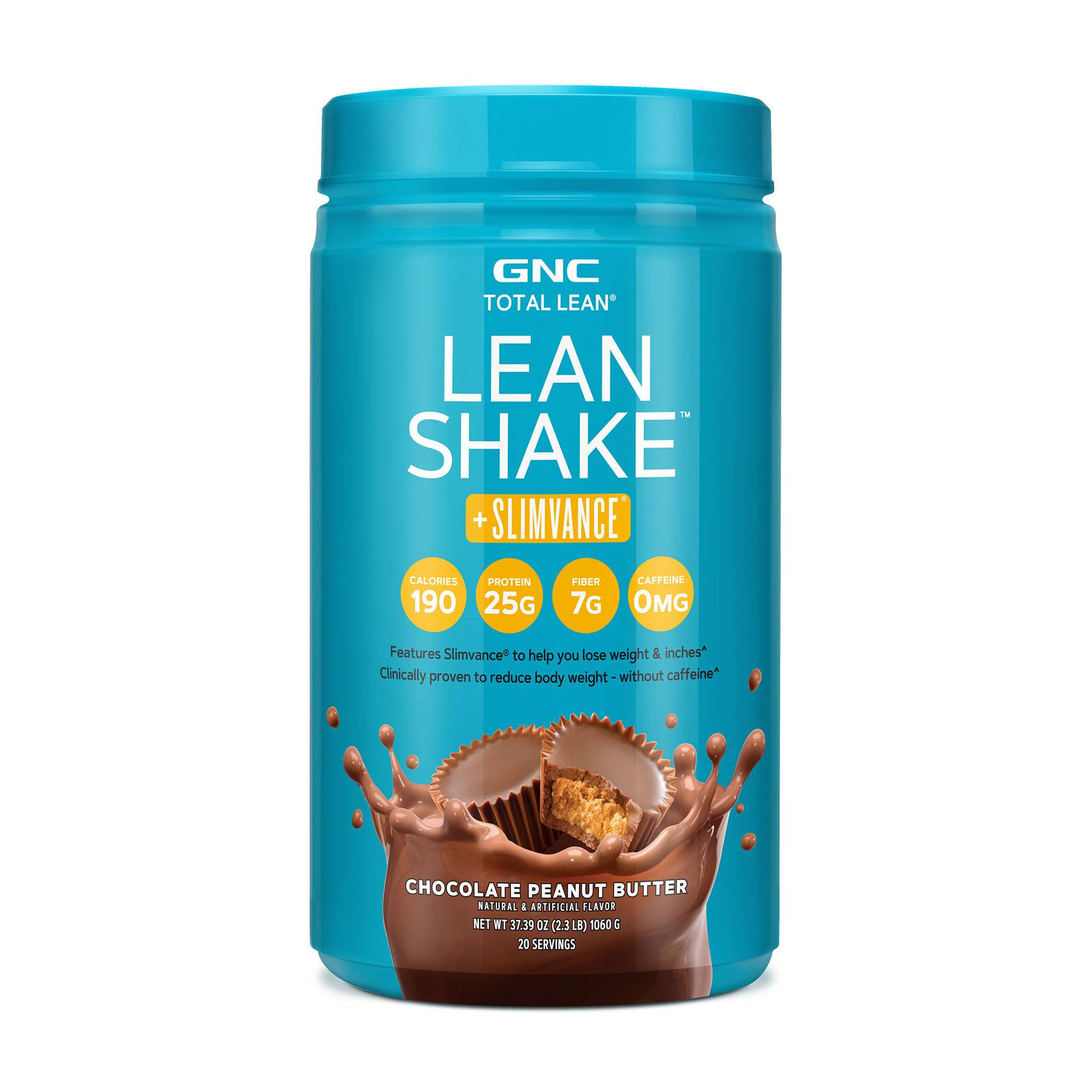 Total Lean® Lean Shake + Slimvance, Shake Proteic cu Slimvance, cu Aroma de Ciocolata si Unt de Arahide, 1060g - GNC