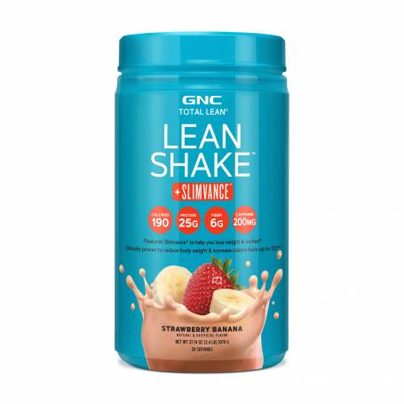 Shake Proteic cu Slimvance cu Aroma de Capsuni si Banane, Lean Shake + Slimvance 1070g - GNC