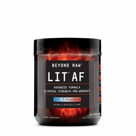 Beyond Raw® LIT AF™, Pre-Workout, cu Aroma de Icy Fireworks, 443.6g - GNC