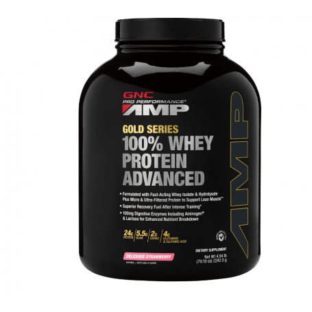 Pro Performance AMP Amplified Gold Series 100% Proteina Din Zer Advanced cu Aroma de Capsuni, 2242.5g - GNC