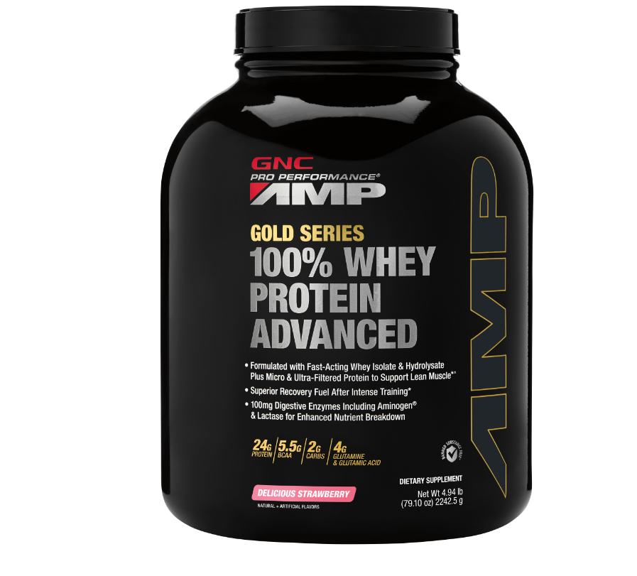 Pro Performance AMP Amplified Gold Series 100% Proteina Din Zer Advanced cu Aroma de Capsuni, 2242.5g - GNC