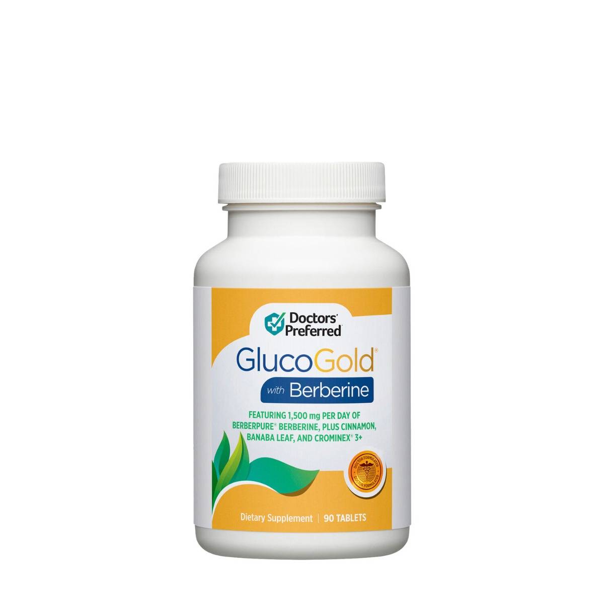 Formula Avansata Pentru Reducerea Glicemiei Cu Berberina, Doctor’s Preferred Glucogold With Berberine, 90 Tablete - GNC