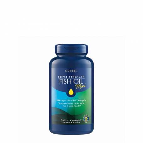 Ulei De Peste Mini Capsule, Triple Strength Fish Oil Mini 240 Capsule - GNC