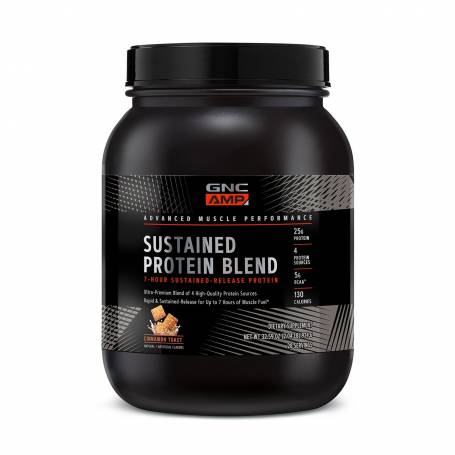 Amp Sustained Protein Blend Amestec Proteic Cu Aroma De Cereale Cu Scortisoara, 924g - Gnc