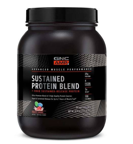 Amp Sustained Protein Blend Amestec Proteic Cu Aroma De Cereale Fructate, 910g - Gnc