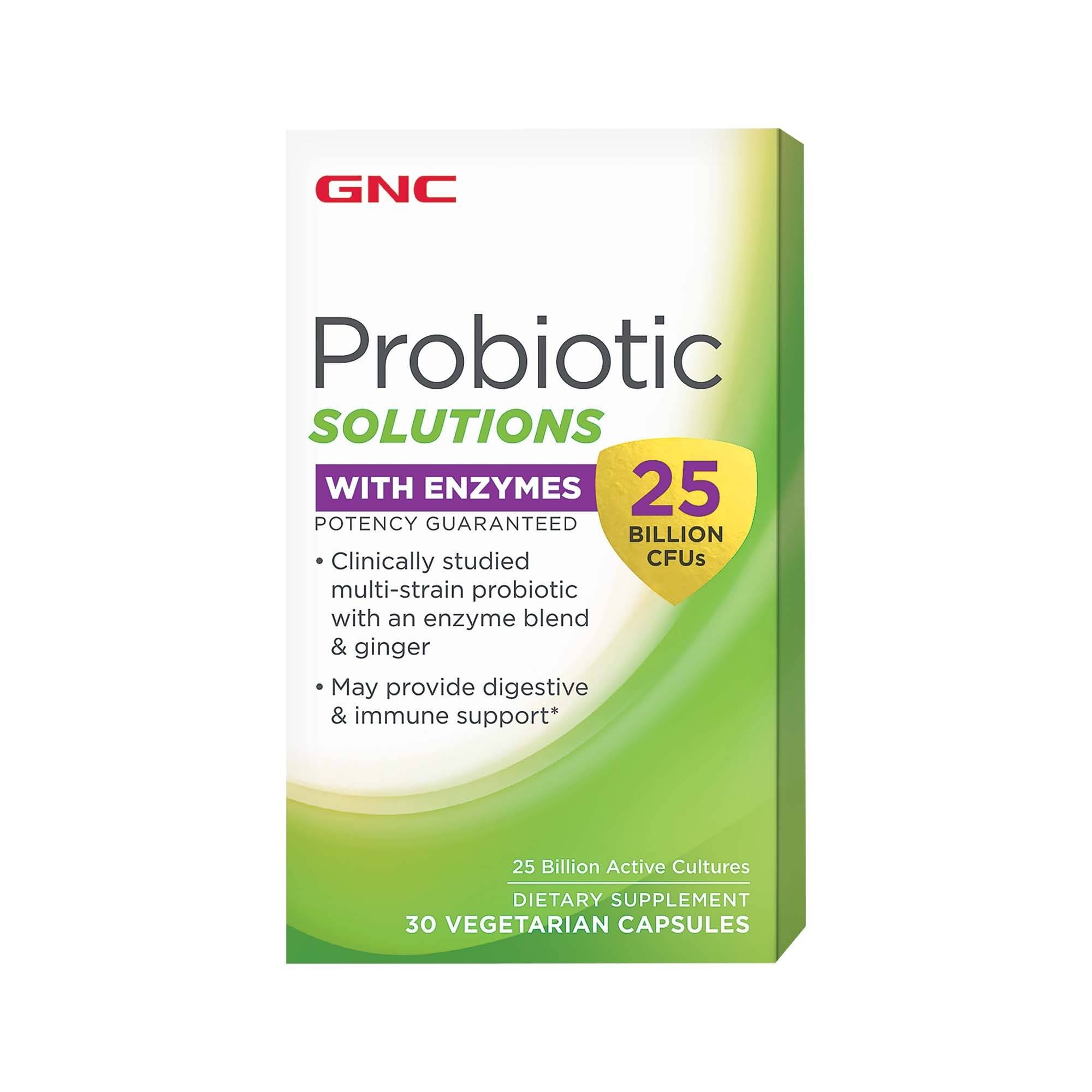 Probiotic Solutions With Enzymes, Probiotic Cu Enzime Digestive 25 Miliarde Cfu, 60Cps - Gnc