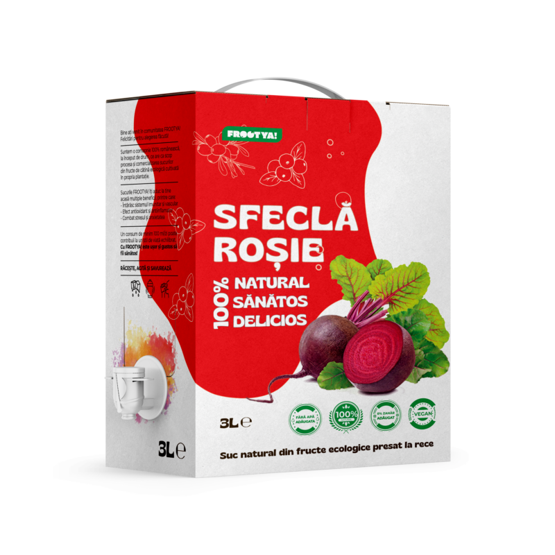 Suc de sfecla rosie, suc pur 100 %, 3 litri, FROOTYA