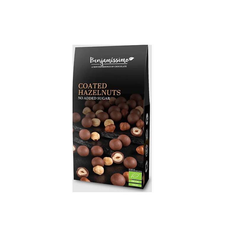 Alune de padure invelite in ciocolata cu praline Eco-Bio 60g -