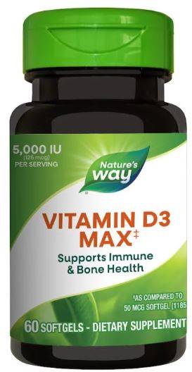 Vitamina D3 5000UI 60cps Nature\'s Way, Secom