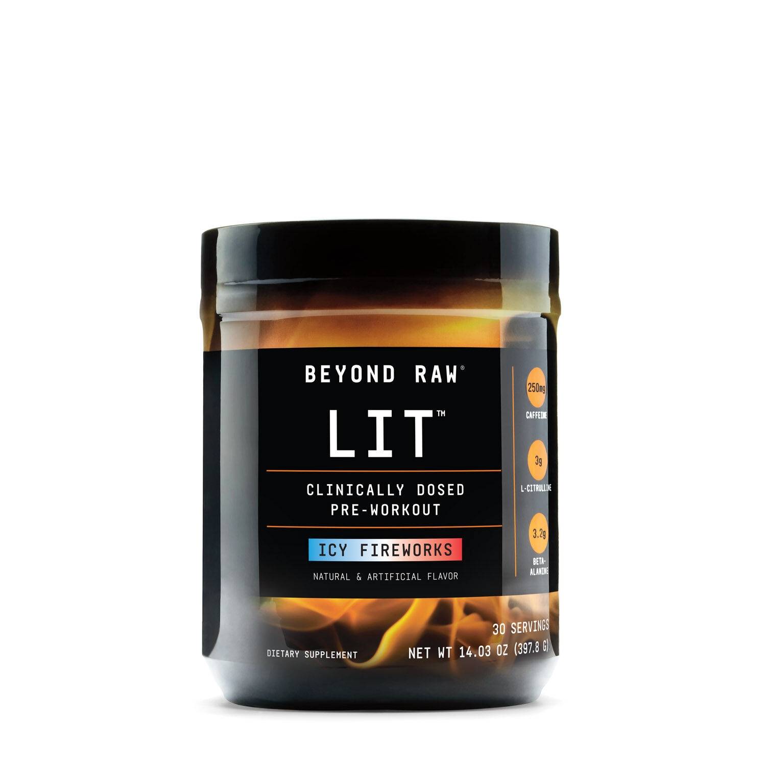 Beyond Raw Lit Pre Workout Cu Aroma De Icy Fireworks, 397.8 G, GNC