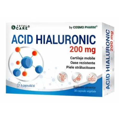 Acid Hialuronic, sustine sanatatea articulatiilor, 200mg - 30cps -  COSMO PHARM